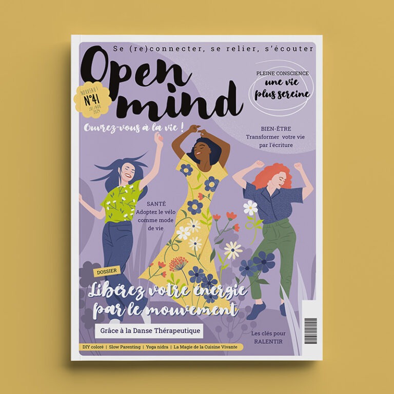 Illustration de couverture de magazine représentant trois femme qui dansent et sont heureuses. L'illustration est vectorielle.