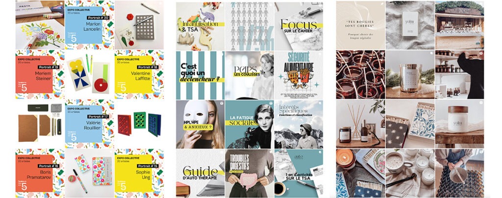 Exemples de feeds Instagram qui ont une identité graphique cohérente