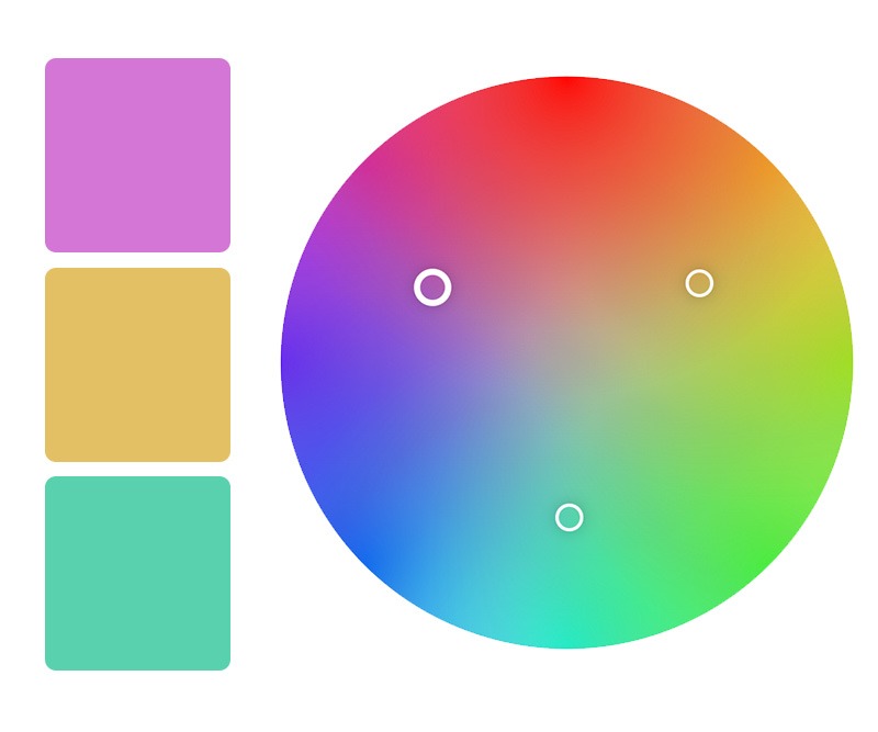 exemple de couleurs en triade