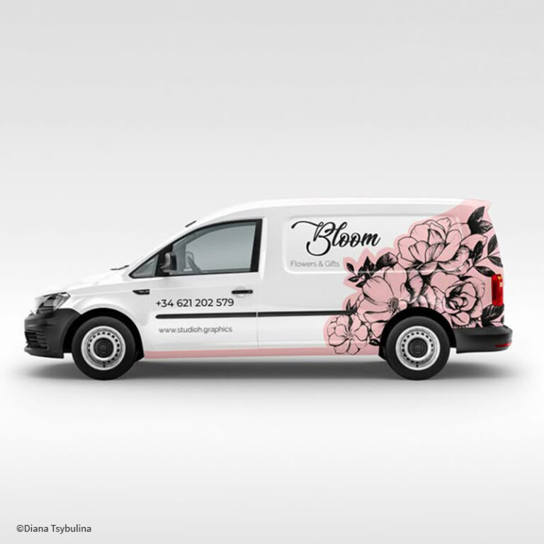 voiture avec covering illustré