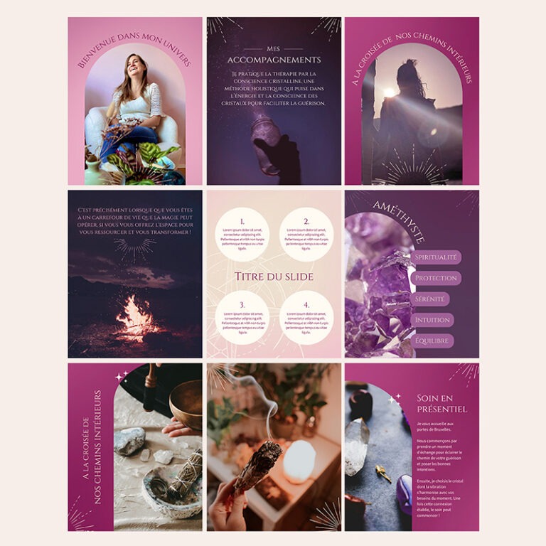 Feed Instagram qui mélange texte, photo et illustration
